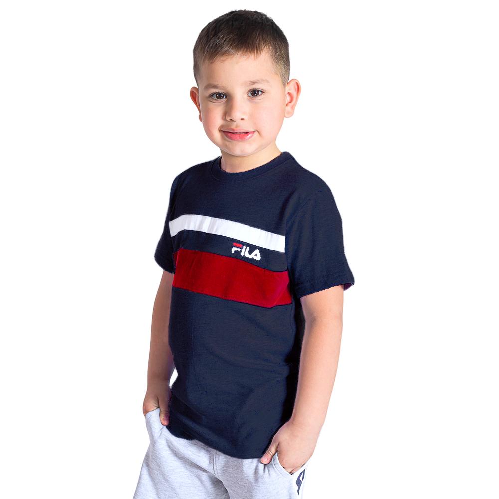 Fila Remeras Niños Fence T Shirts Fila Navy/Fila Red/White