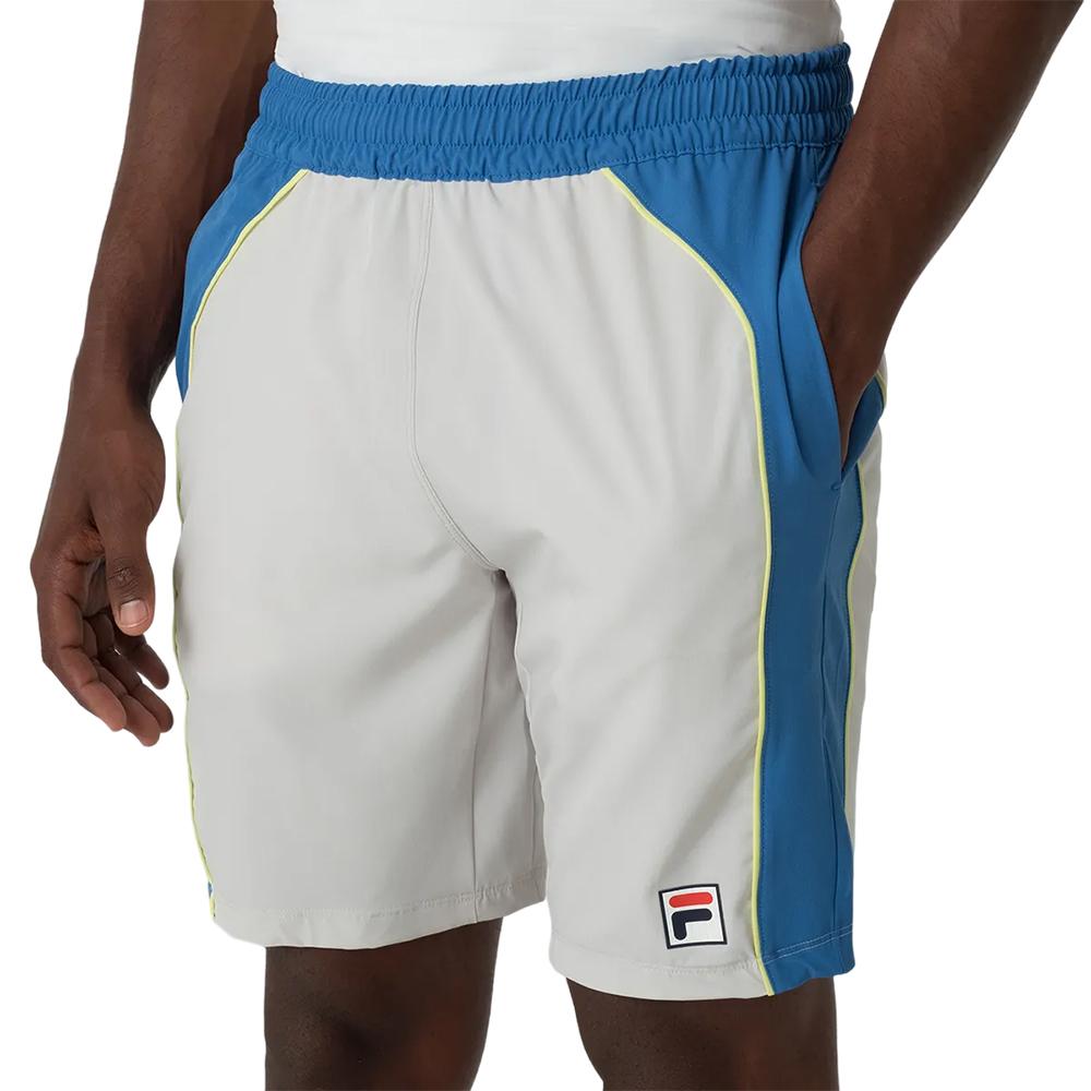 Fila Shorts Masculino Training Backspin Color Light Gray/Blue/Yellow Neon Light