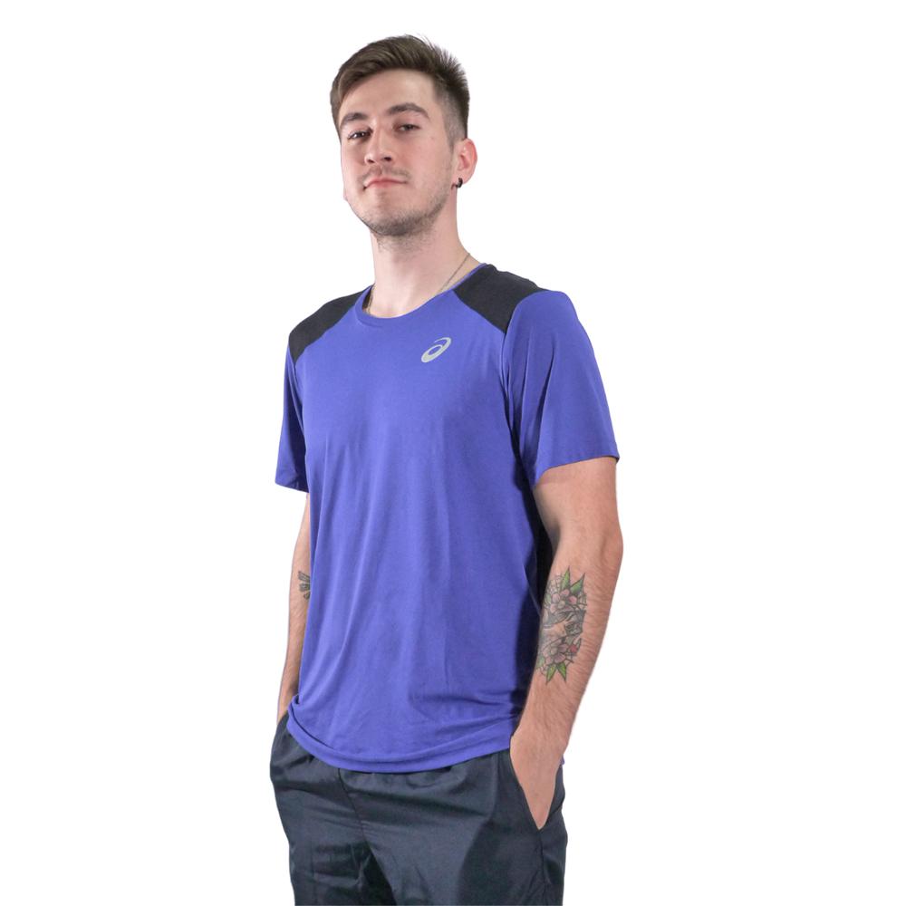 Asics T-Shirt Masculino Running Base Mesh SS Tee Blue