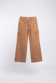 Pantalon Femenino  Cargo Denim Marron