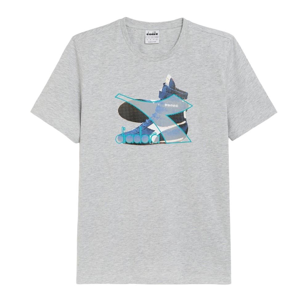 Diadora T-Shirt Masculino T-Shirt SS Archive Light Middle Grey Melange