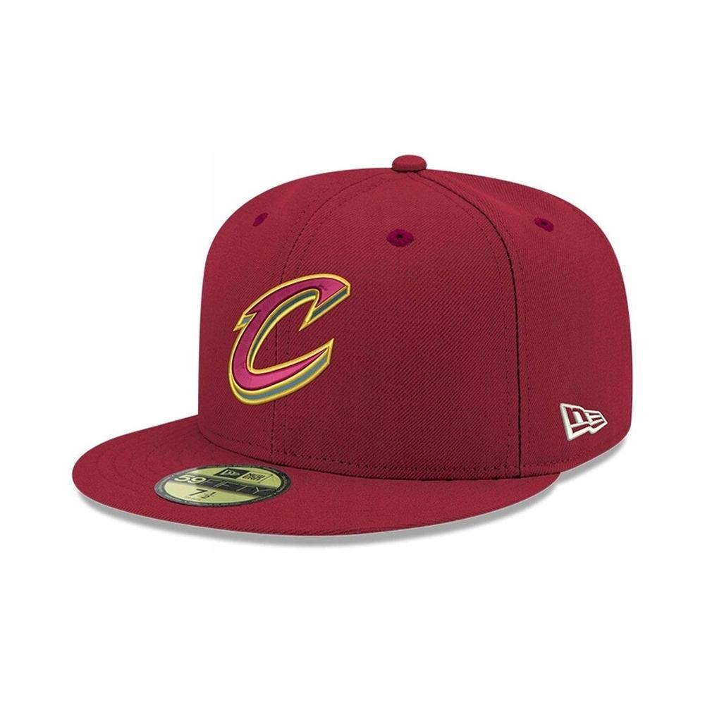 MAZ-New Era Gorros NBA 59Fifty Cleveland Cavaliers Bordo/Yellow/Grey