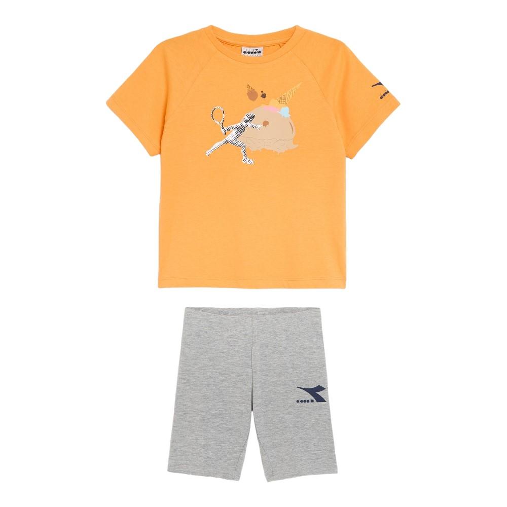 Diadora Conjuntos Junior Set Ss Sport Art Orange Tangerine