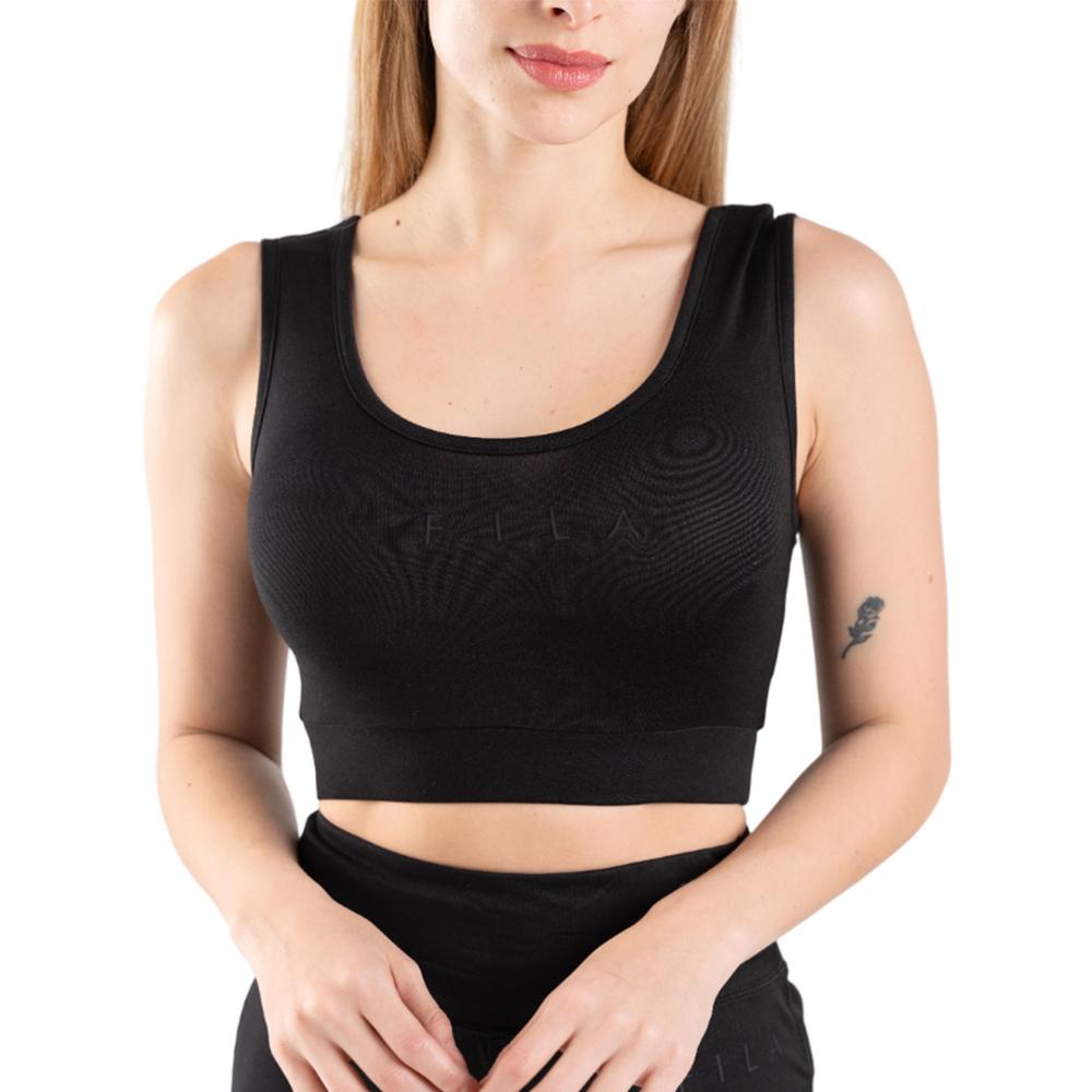 Fila Tops Femenino Tayler Bralette Hd Raised Rubber Transfer Rp Black