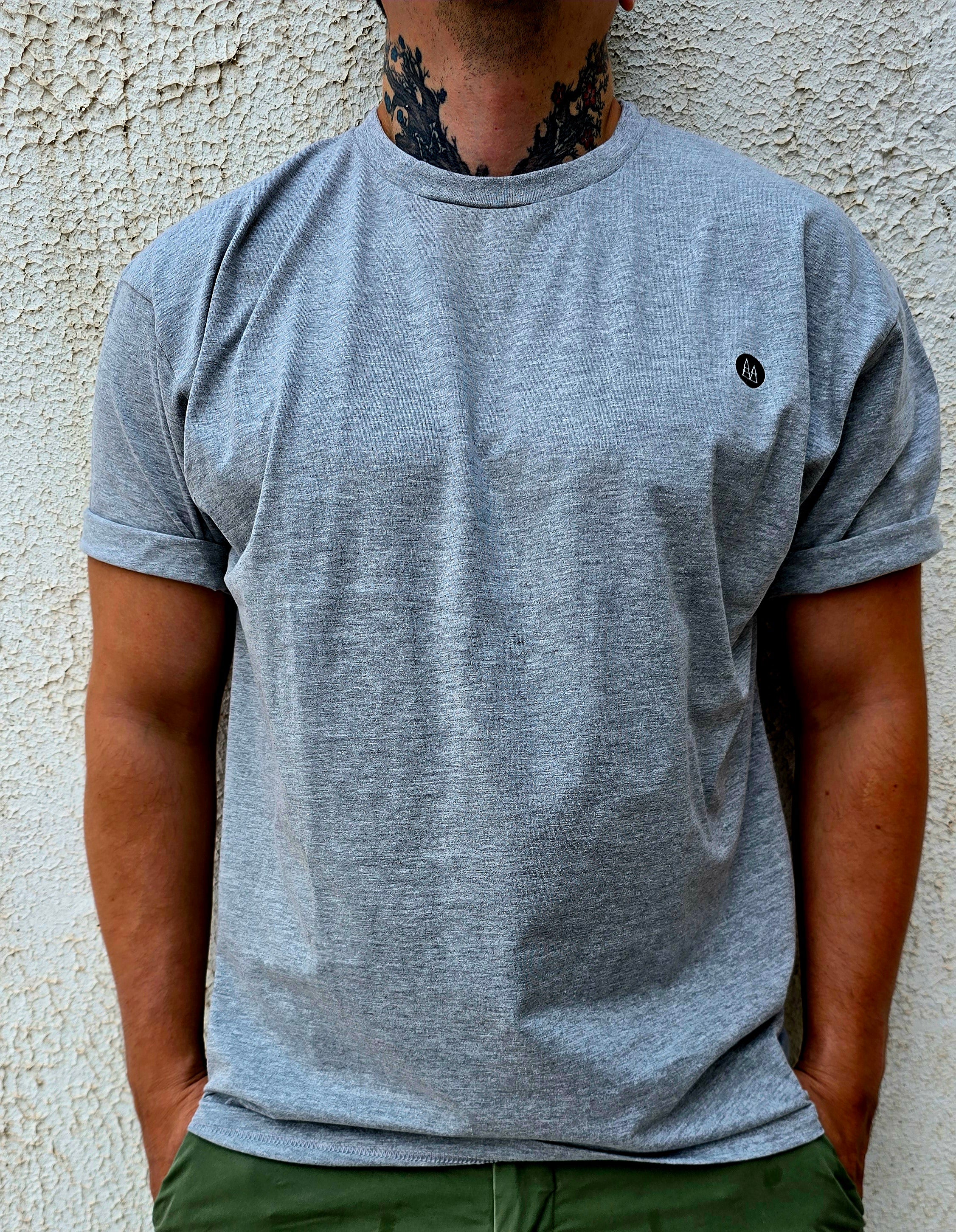 Remera Masculino Pindu Basica Oversized Gris