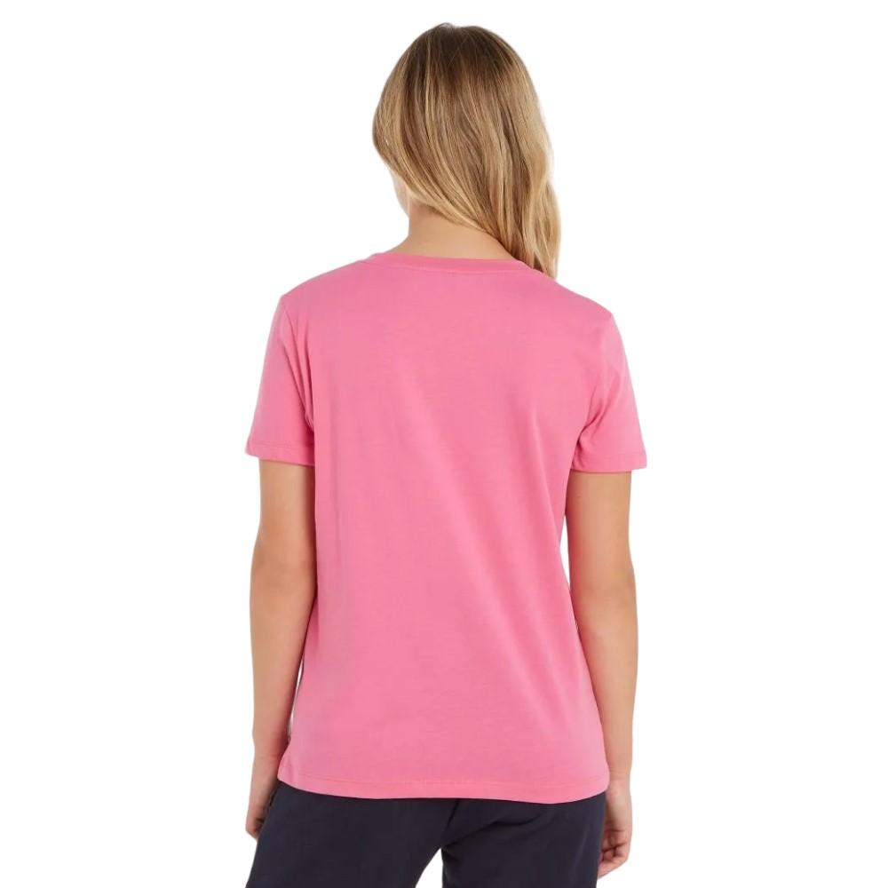 Tommy Hilfiger T-Shirt Femenino Regular Hilfiger C-Nk Tee Ss Radiant Pink