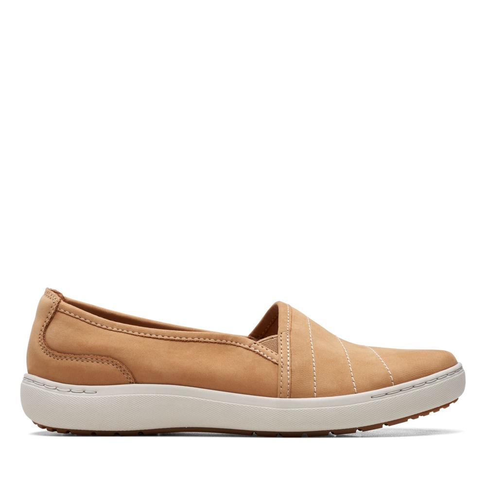 Clarks Alpargatas Femenino Nalle Violet Camel Leather