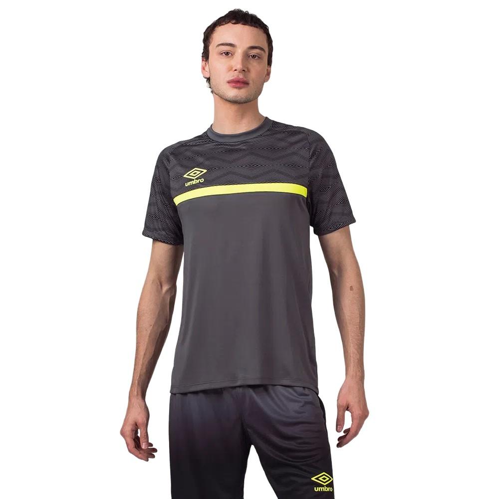 Umbro Masculino T-Shirts D-Bright Grafito/Fluoruro Amarillo