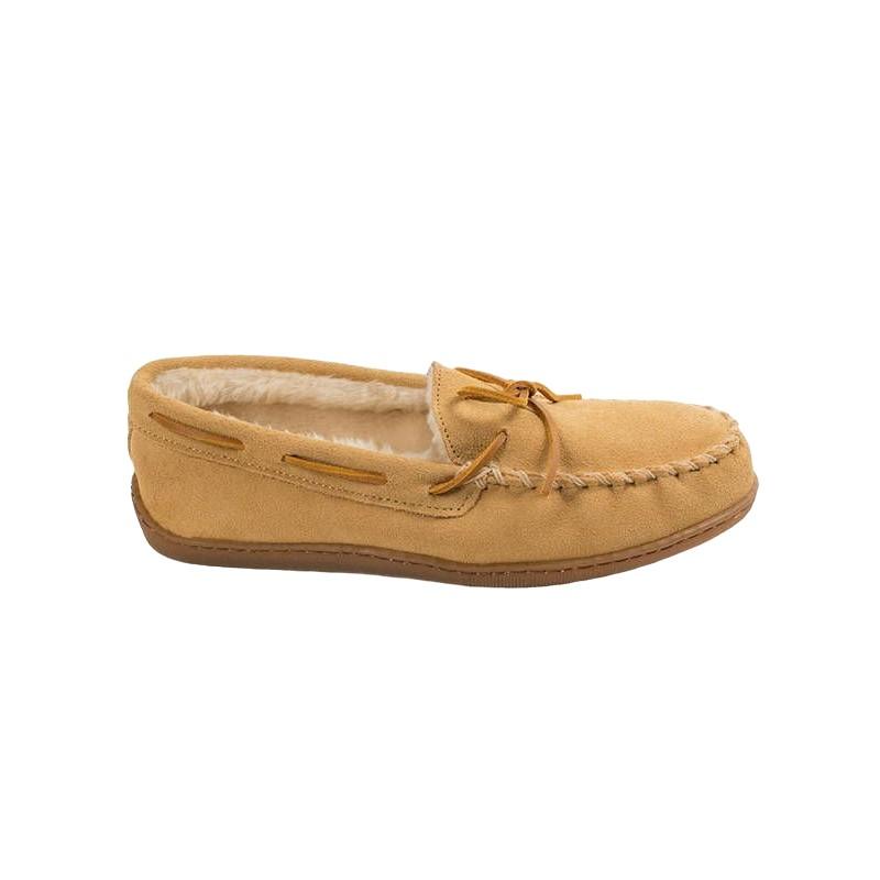 Minnetonka Masculino Pile Lined Hardsole Tan