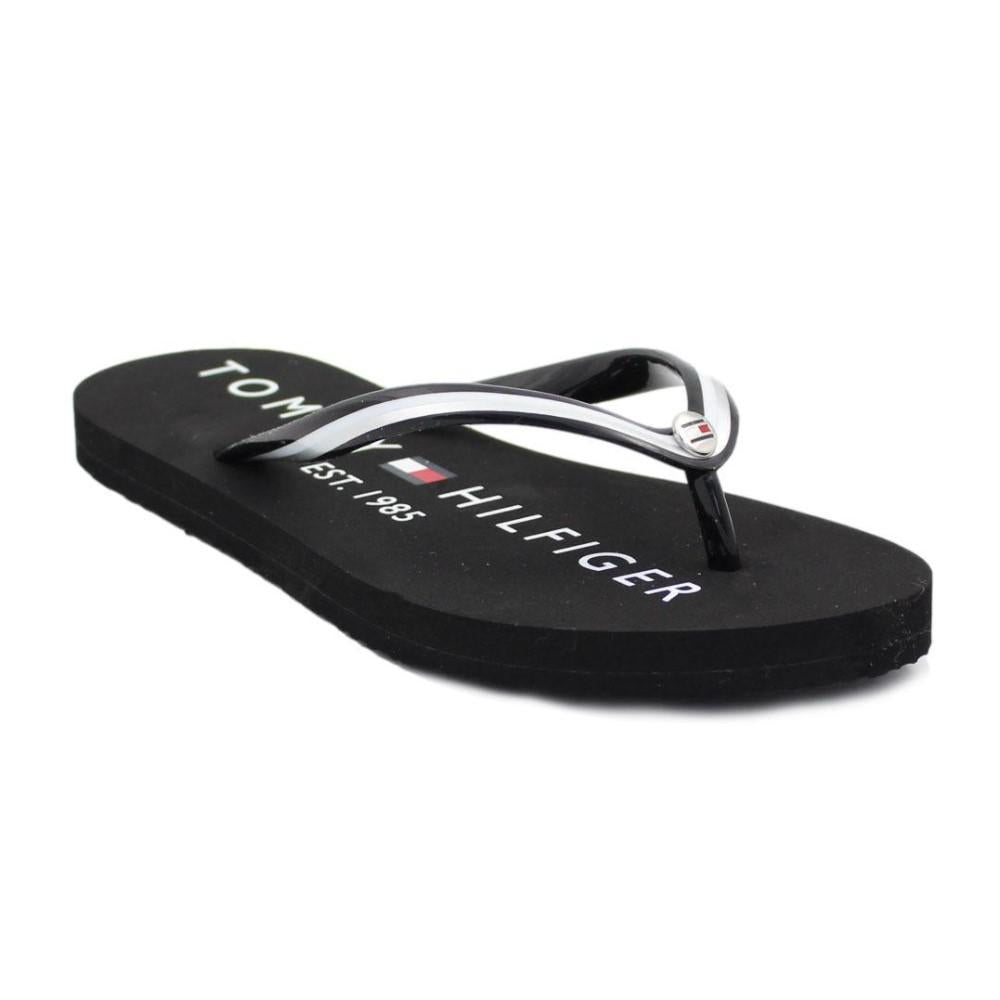 Tommy Hilfiger Femenino Flip Flop Sandals Tommy Glossy Beach Sandal Black