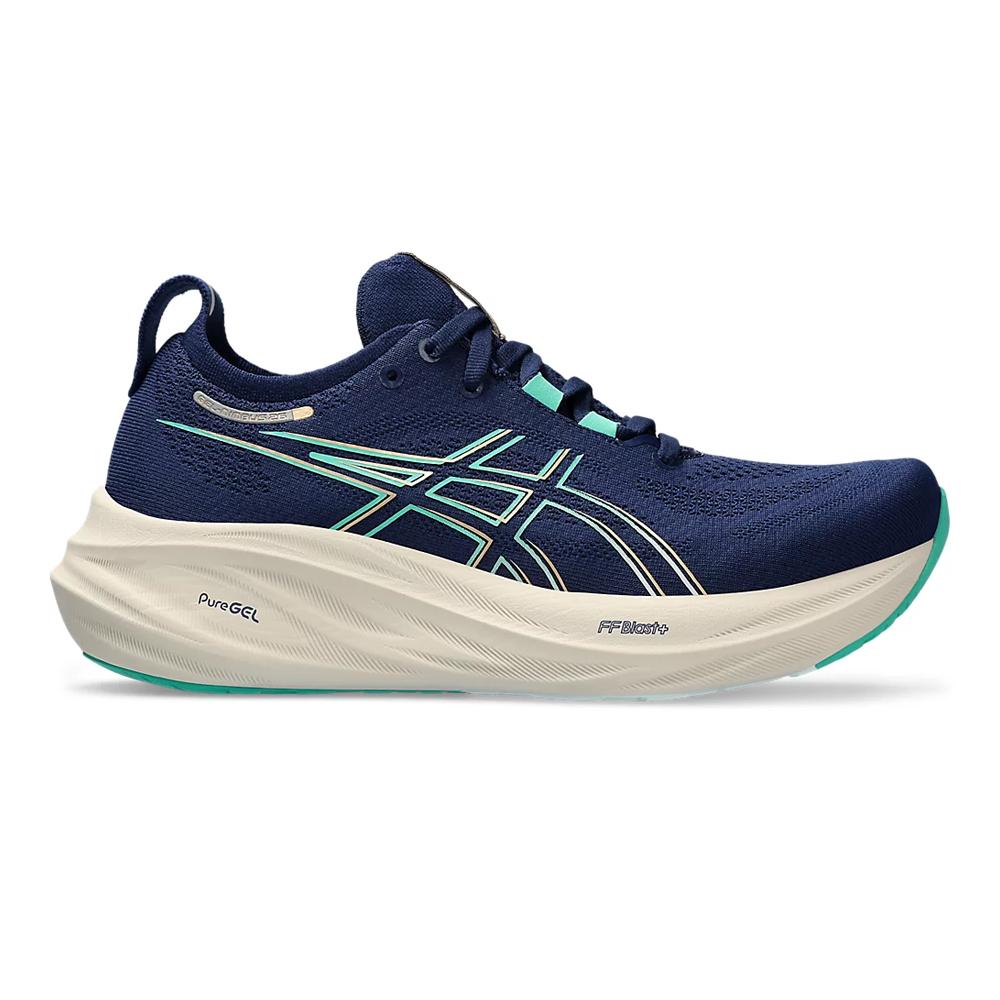 Asics Deportivos Femenino Running Gel Nimbus 26 Blue Expanse/Aurora Green