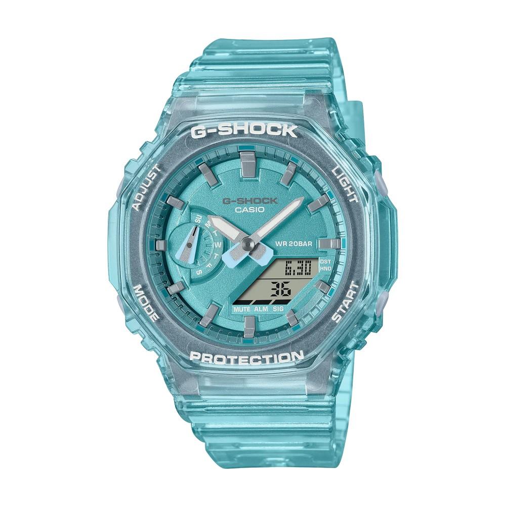 Casio Accesorio Reloj Femenino Gshock Celeste Transparente