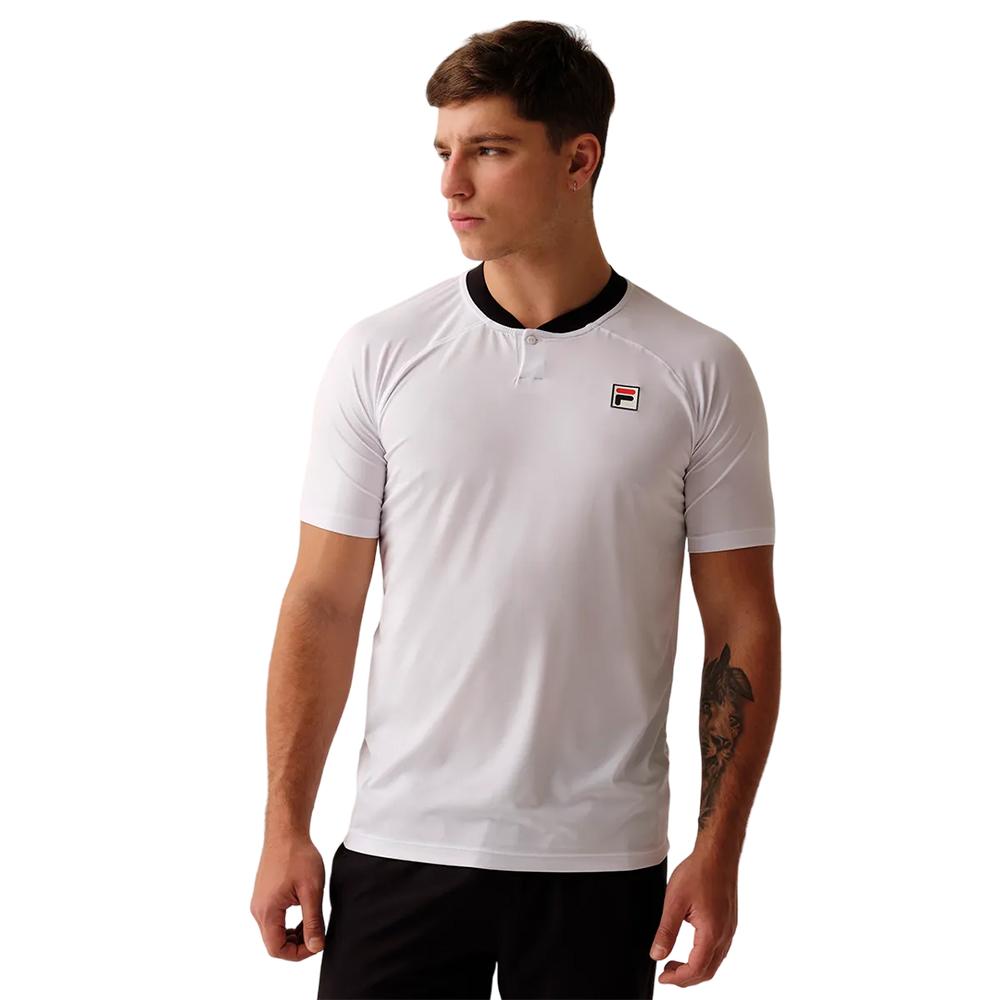 Fila Polos Masculino Tennis Shirt Classic White/Black