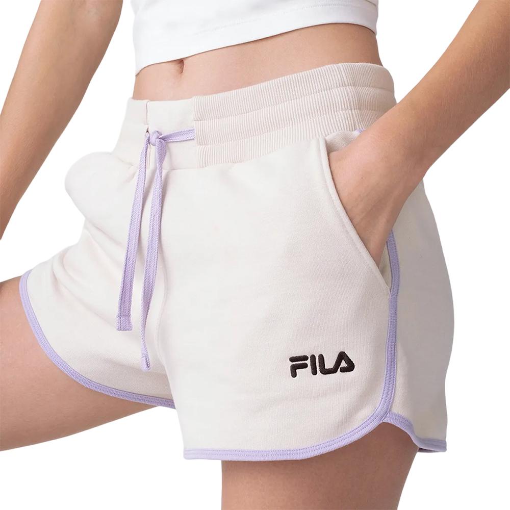 Fila Shorts Femenino Moda Basic Colors Cream/Pastel Lilac