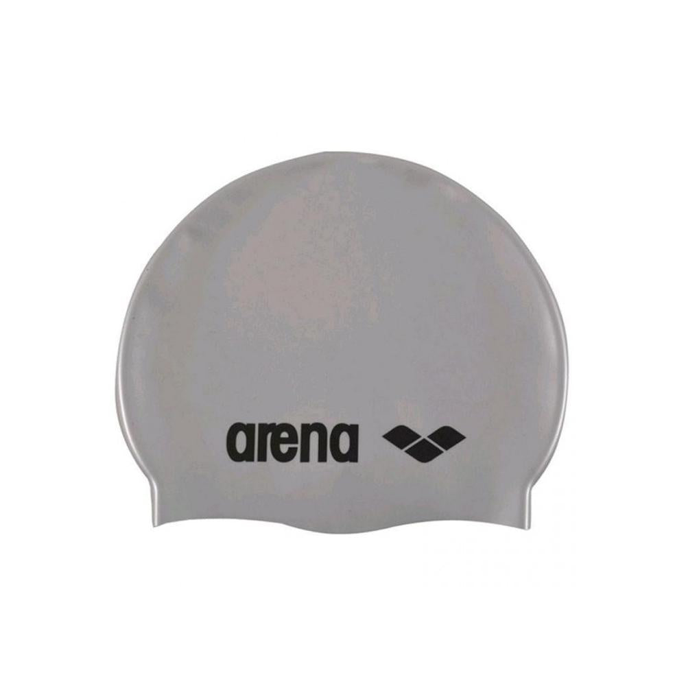 Arena Gorras de Natacion Unisex Classic Silicone Silver Black