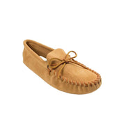 Minnetonka Masculino Leather Laced Softsole Tan