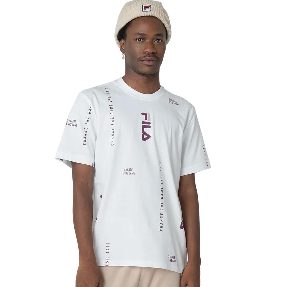 Fila Remeras Masculino Moda Stripe Cg Printed White