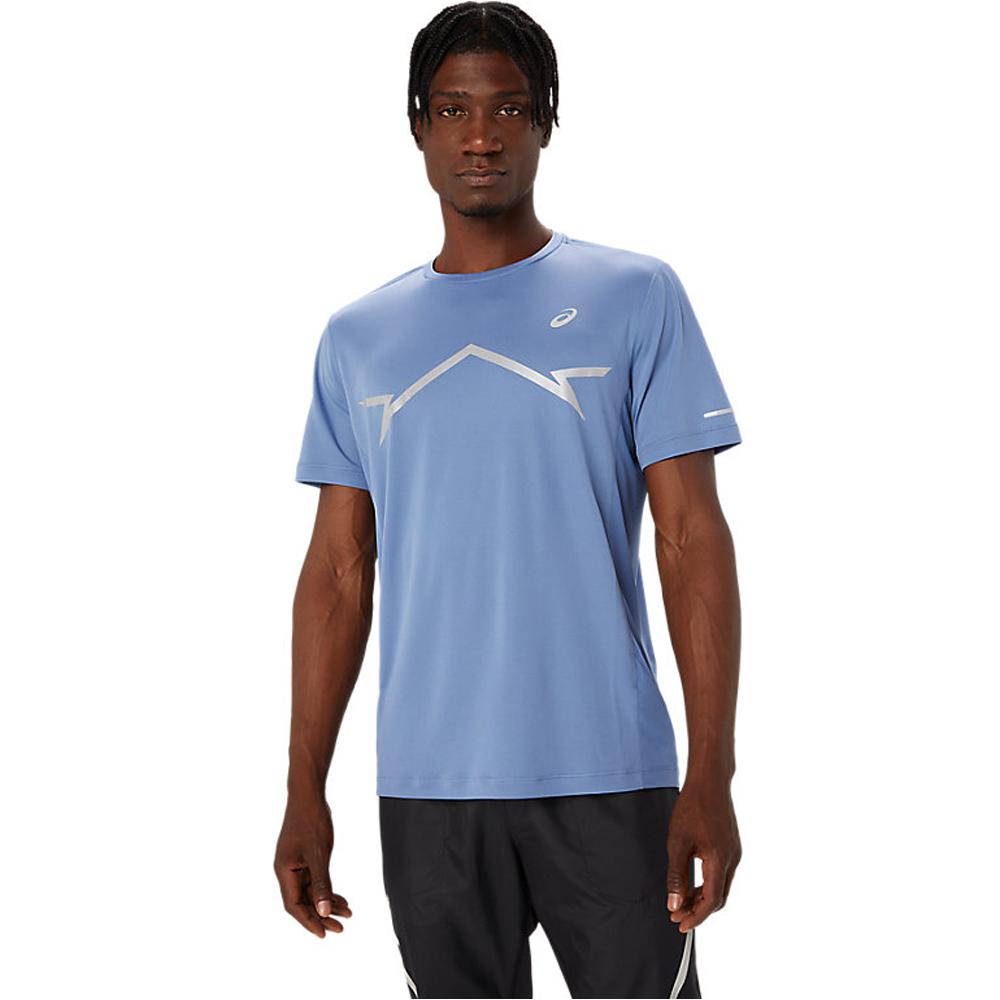 Asics Remeras Masculino Running Lite Show Ss Top Denim Blue