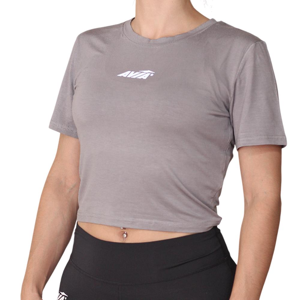 Avia Crop Tops Femenino Training Molly Grey Melange