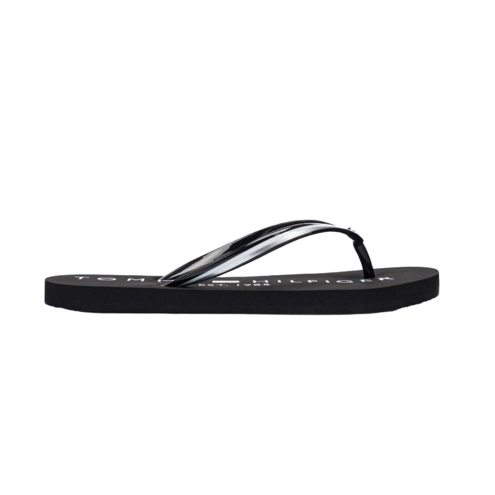 Tommy Hilfiger Femenino Flip Flop Sandals Tommy Glossy Beach Sandal Black