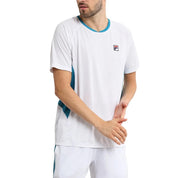 Fila Remera Masculino Baseline Pibbed Crew Blanco/Verde Petroleo