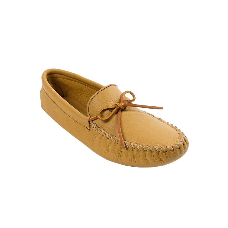 Minnetonka Masculino Double Deerskin Softsole Natural