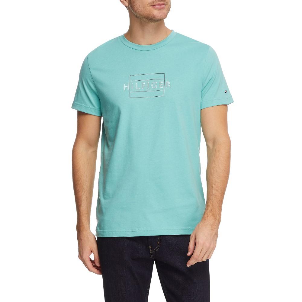 Tommy Hilfiger T-Shirt Masculino Linear Flag Tee Bryant Green