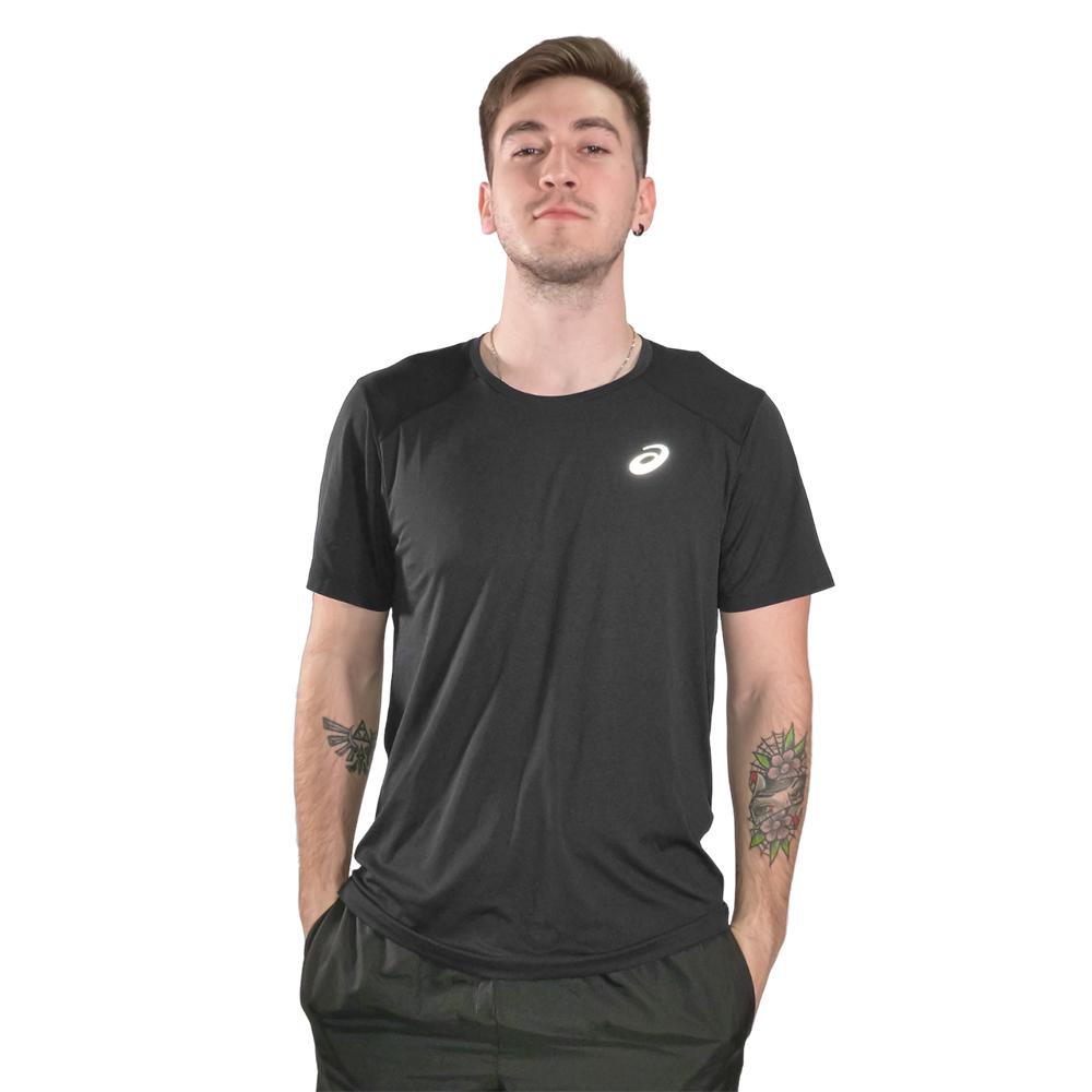 Asics Running Masculino   Running Base Esh Ss Tee Black