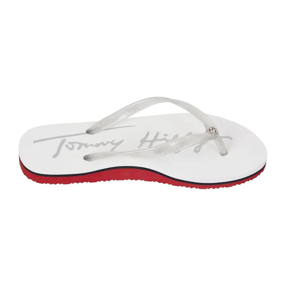 Tommy Hilfiger Femenino Zapatillas Glitter Beach Sandal White