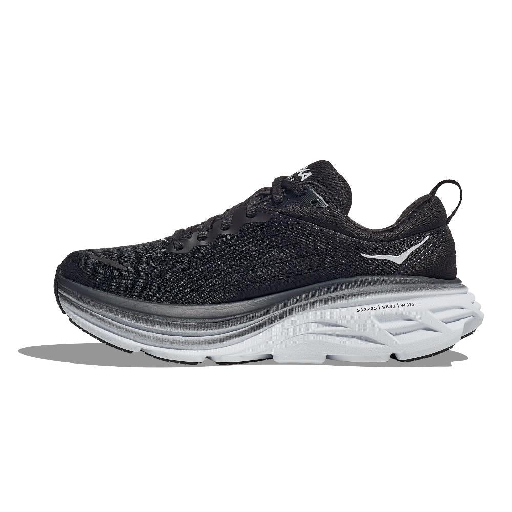 Hoka Running Masculino Bondi 8 Black/White