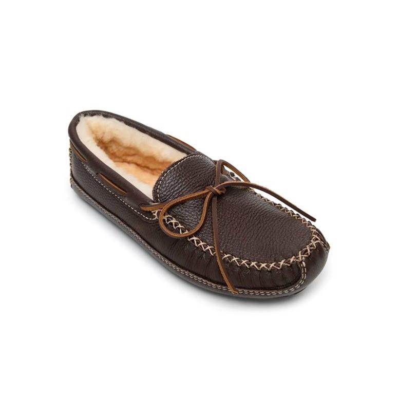 Minnetonka Masculino Sheepskin Moose Slipper Chocolate