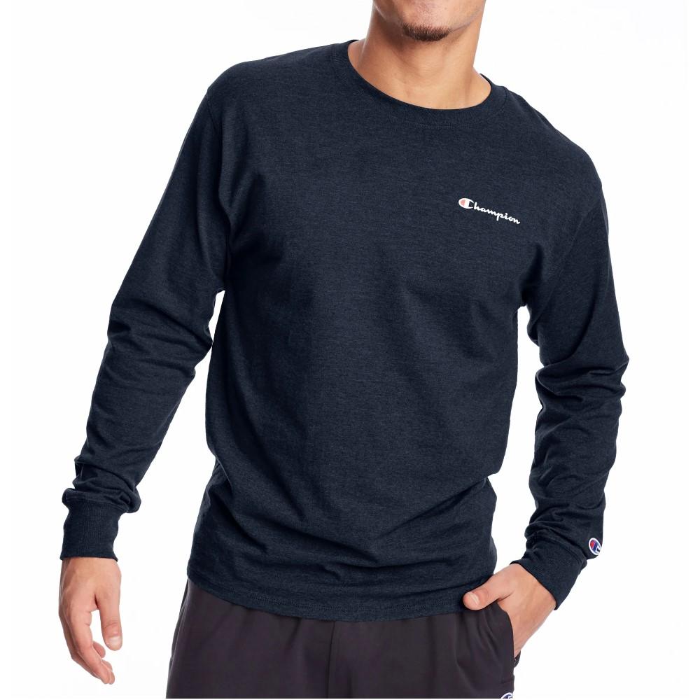 Champion Masculino Classic Graphic Long Sleeve Tee Navy