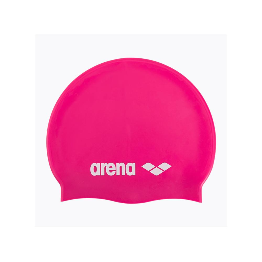 Arena Gorras de Natacion Unisex Classic Silicone Fuchsia White