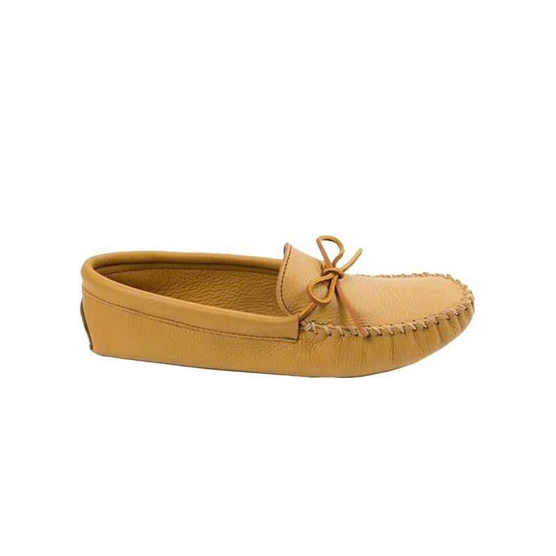 Minnetonka Masculino Double Deerskin Softsole Natural