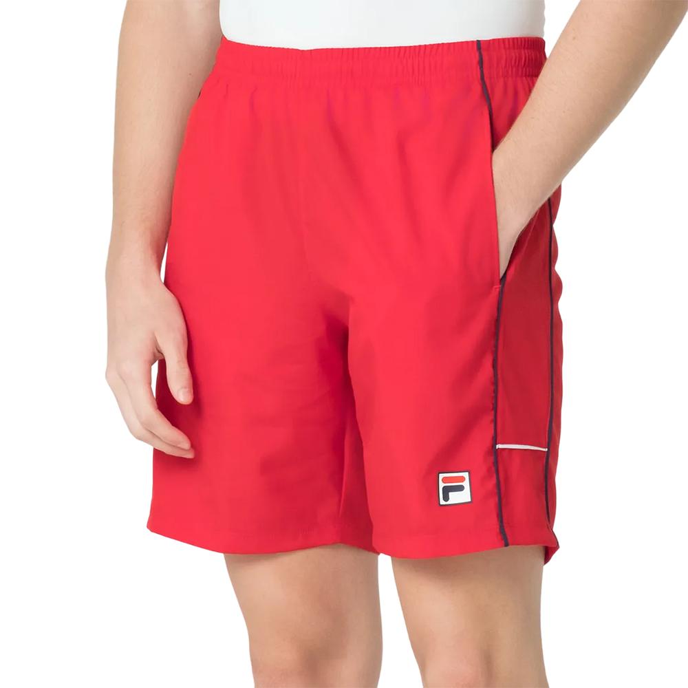 Fila Bermudas Masculino Tennis Line Red Chilli/Navy/White