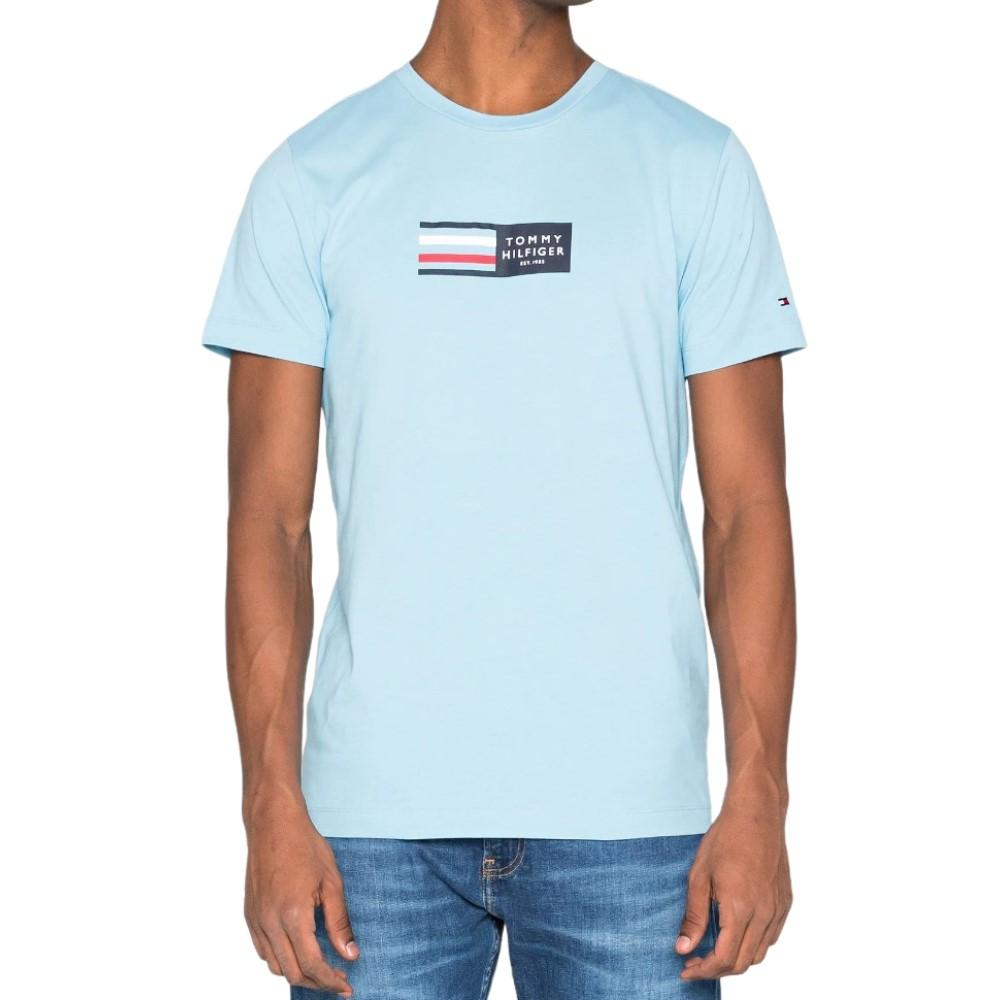 Tommy Hilfiger T-Shirt Masculino Im Rwb Corp Graphic Tee Columbia Blue