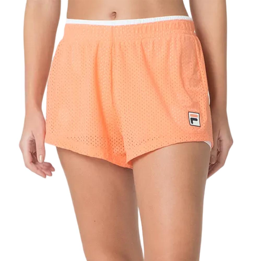 Fila Shorts Femenino Tennis Sand Basic Coral Orange/White