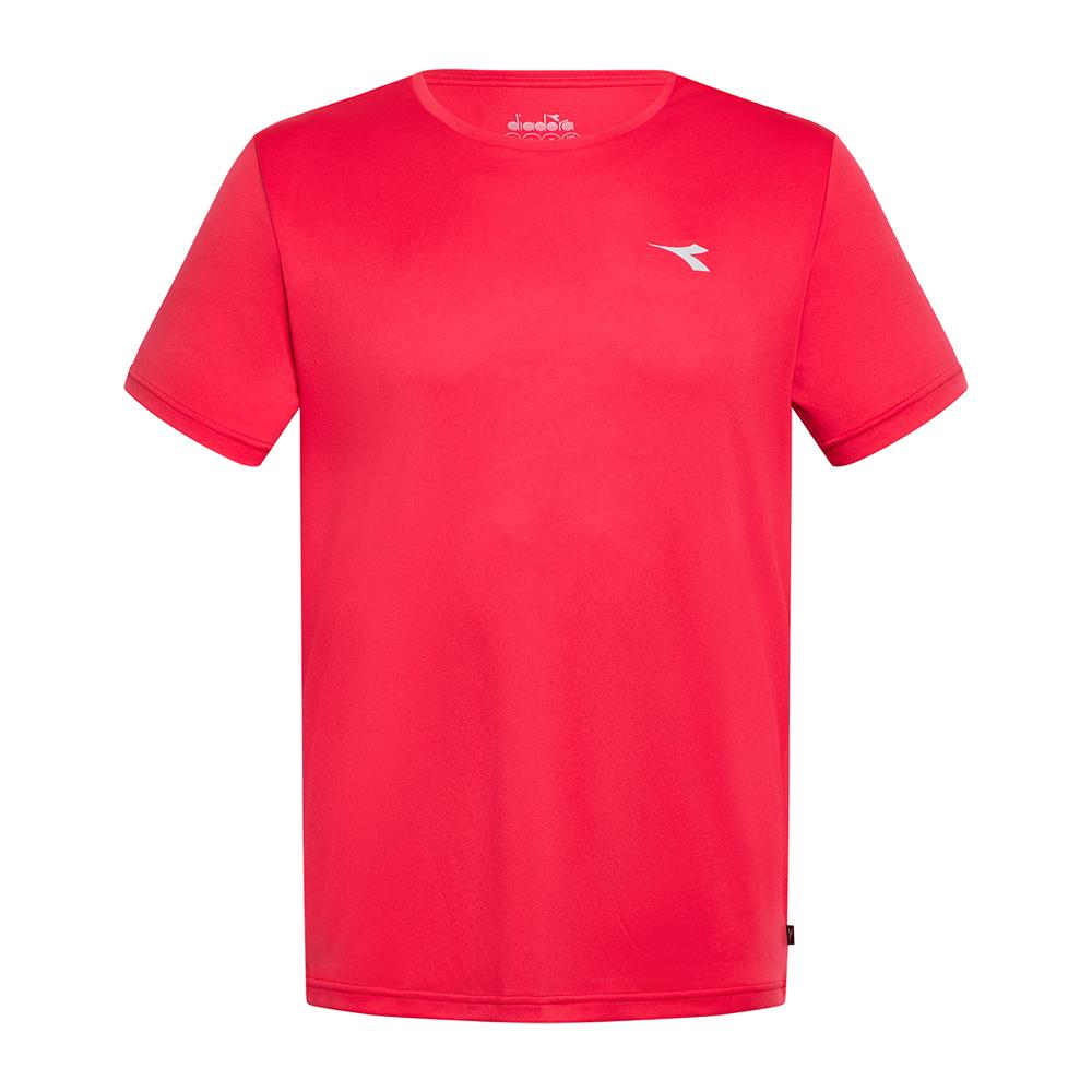 102.180177 Diadora Remeras Masculino Running Ss T-Shirt Run Rosso Toreador