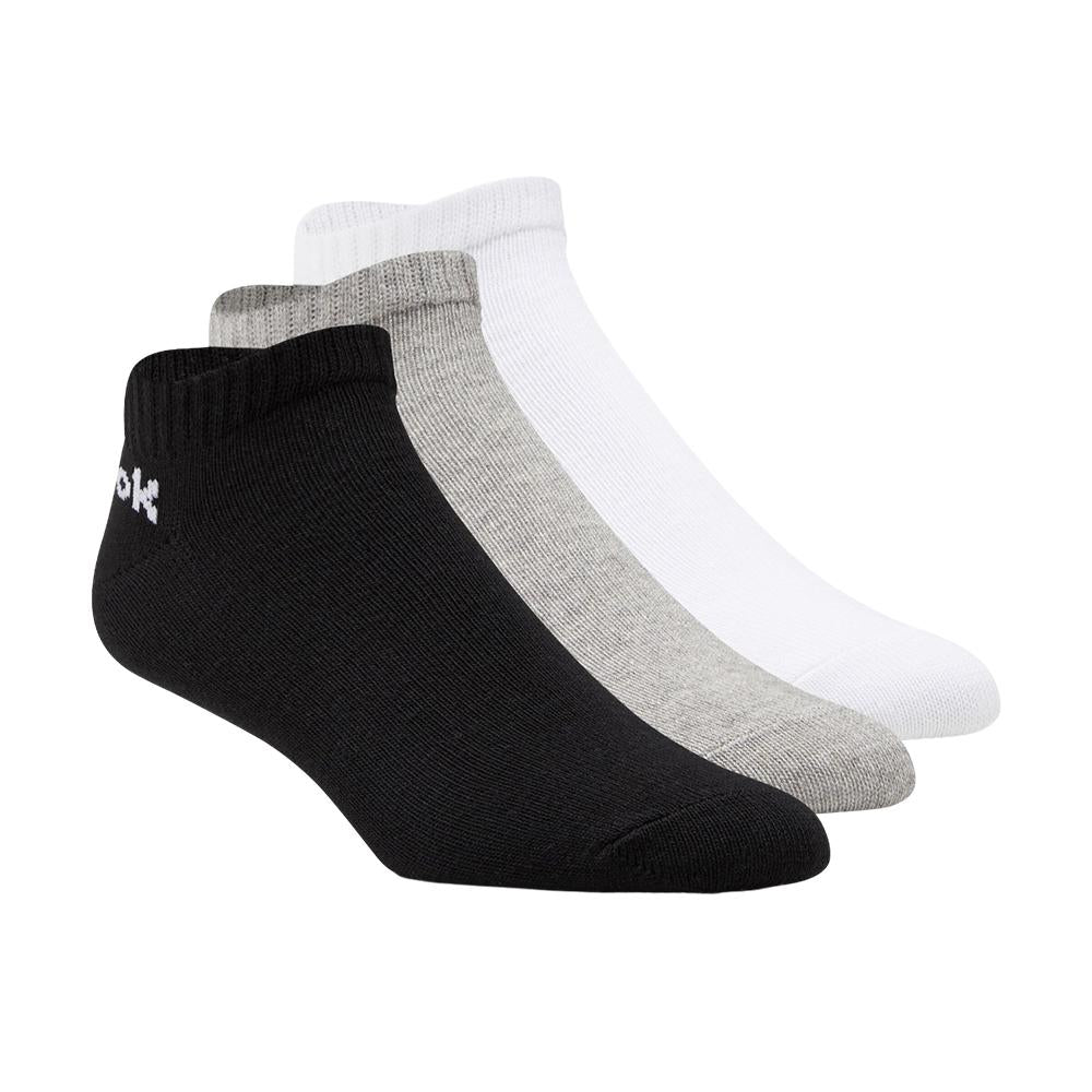 Reebok Medias Unisex Act Core Low Cut Sock 3P White/black/medium grey heather