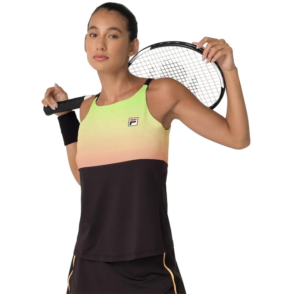 Fila Camisillas Femenino Tenis Backspin Cami Black/Printed Color