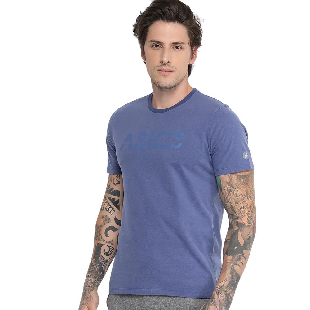 Asics Training Masculino Training Logo Ss Tee Deep Ocean