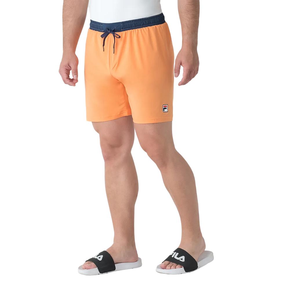 Fila Shorts Masculino Sand Beach 6" Tangerine/Navy