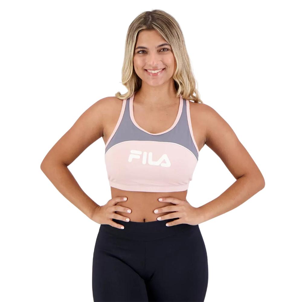 Fila Tops Femenino Running Letter Fit Pink Ballet/Graphite