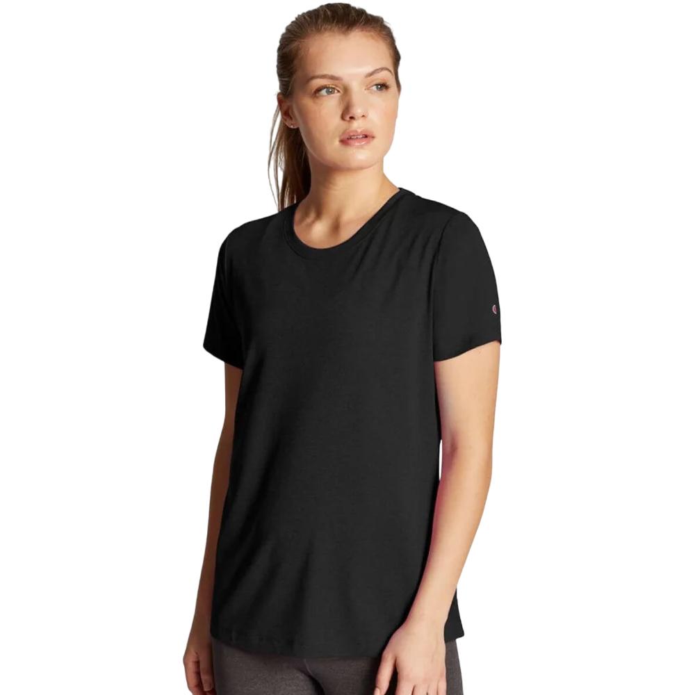 7963-001 Champion T-Shirt Femenino Double Dry Heather Tee Black