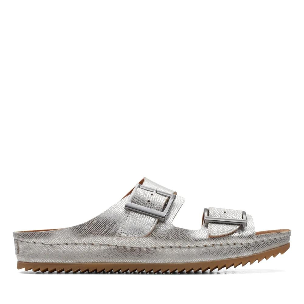 Clarks Sandalias Femenino Brookleigh Sun Silver Leather