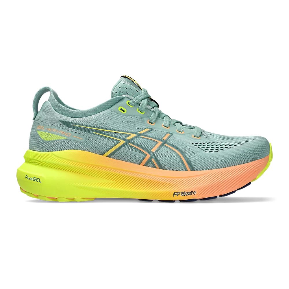 Asics Deportivos Femenino Running Gel Kayano 31 Paris Light Celadon/Safety Yellow