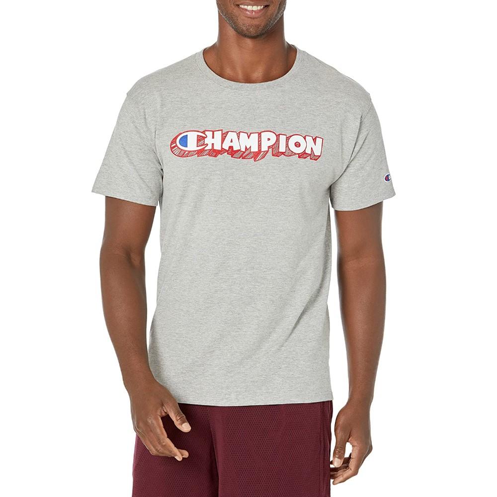 Champion T-Shirt Masculino Classic Graphic Tee Oxford Gray