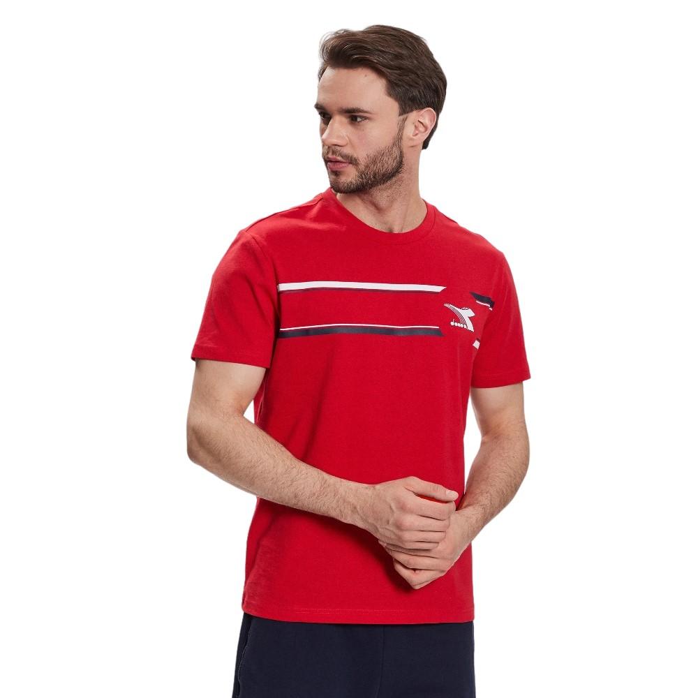 Diadora T-Shirt Masculino T-Shirt Ss Logo Carmine Red