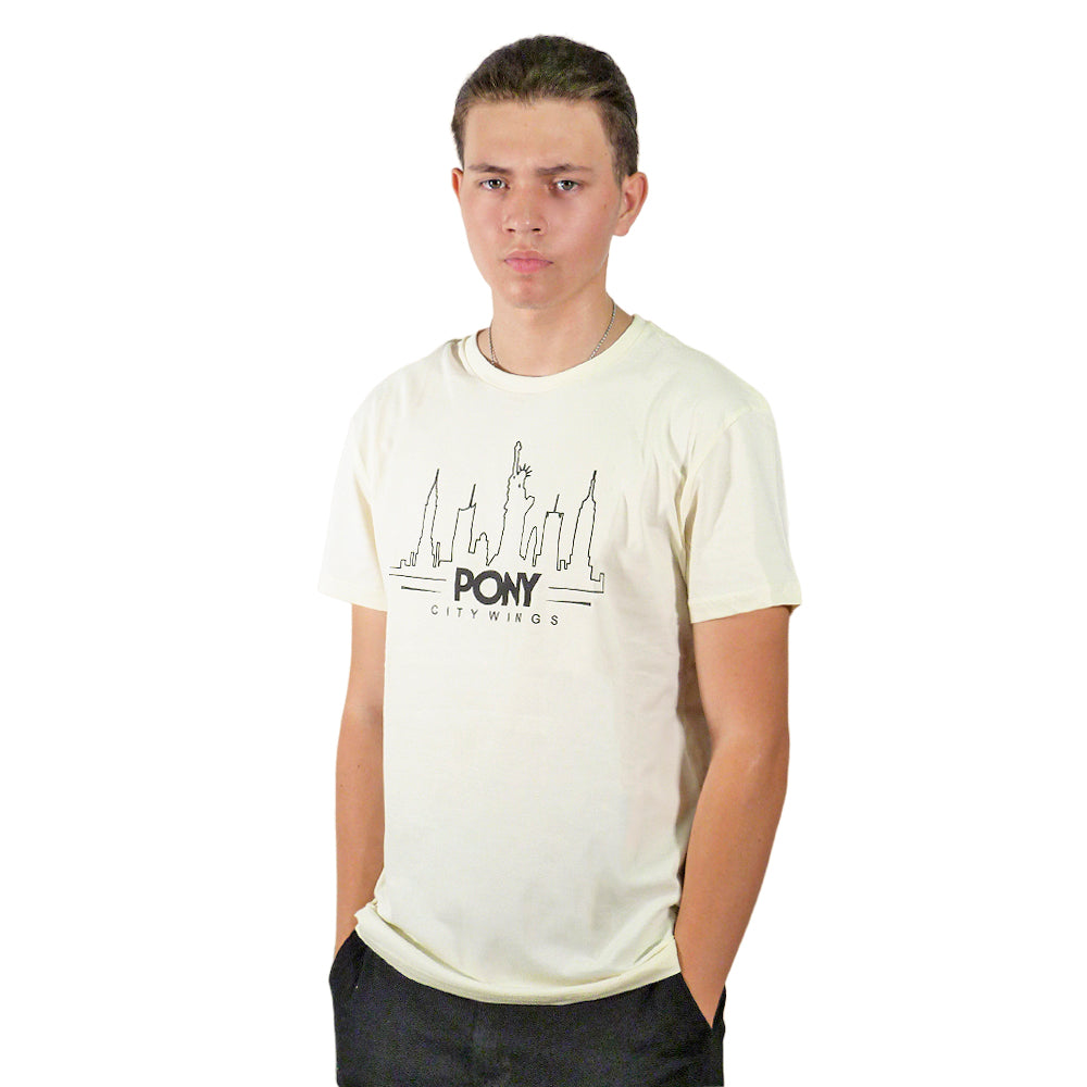 Remera Masculino Pony Brooklyn City Wings Crema