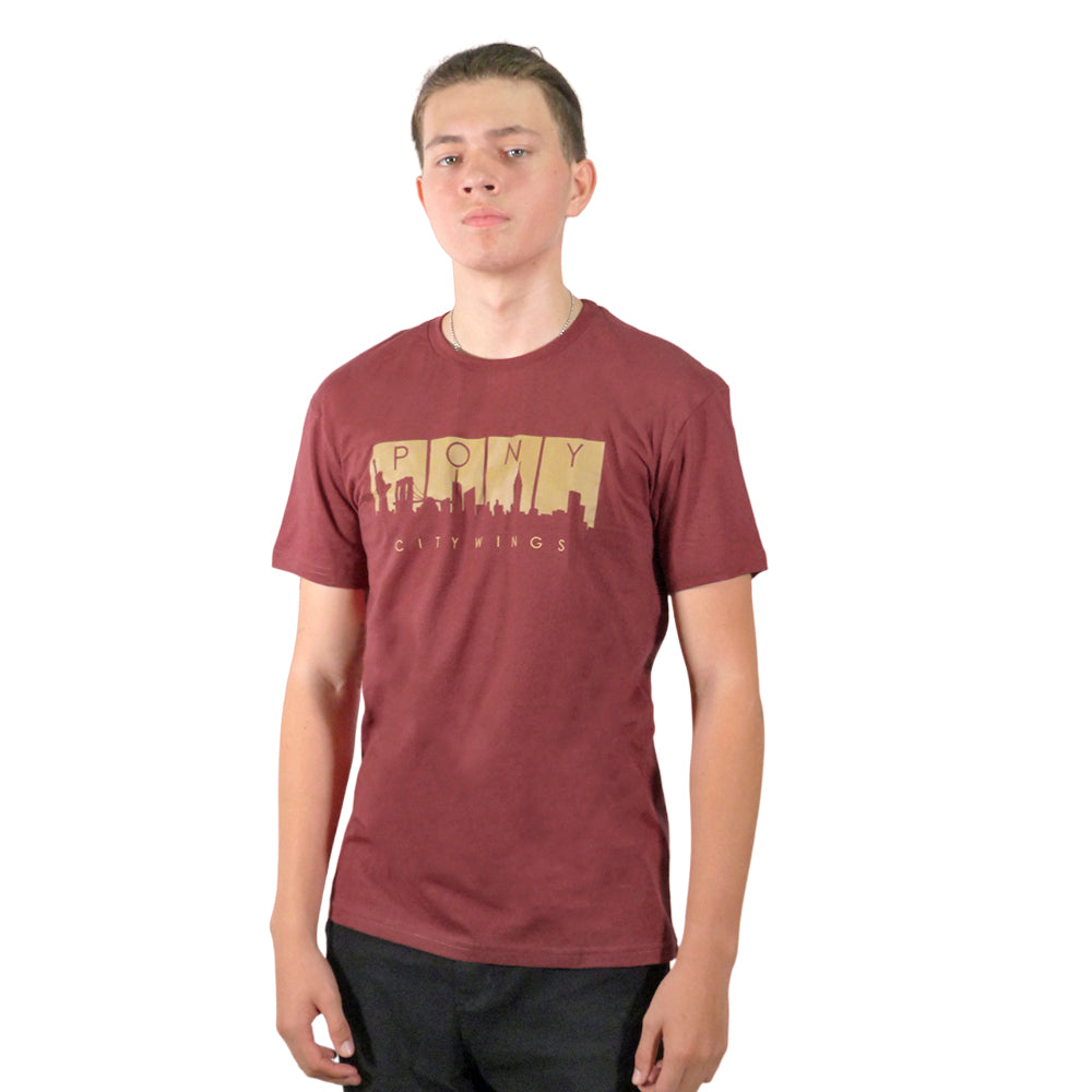 Remera Masculino Pony NY City Sunset Bordo